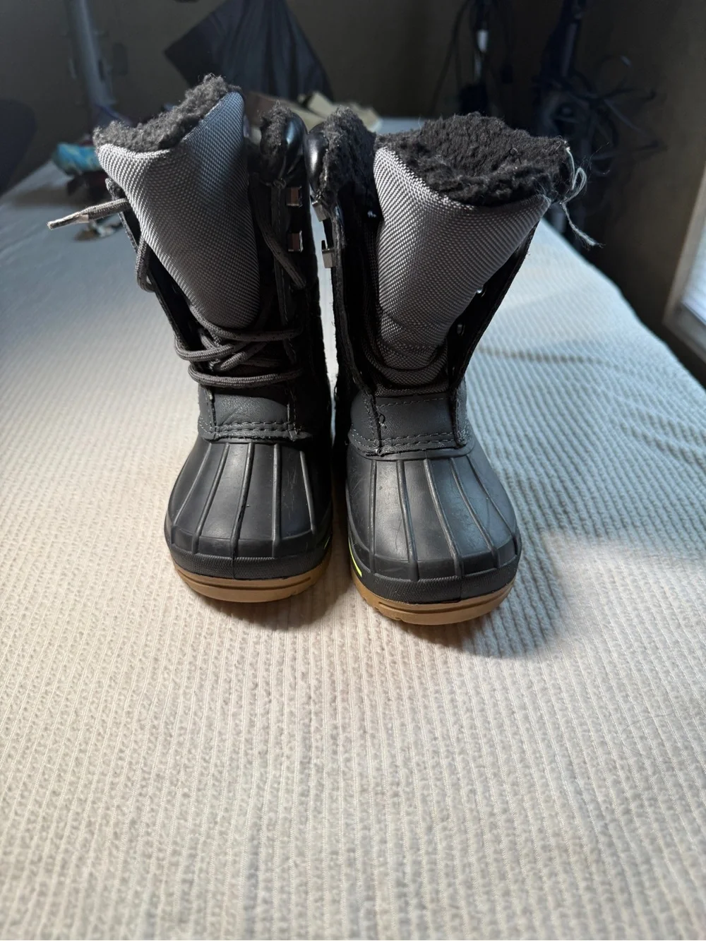 Swisstech Kids Black Winter Snow Boots with Faux Fur Lining